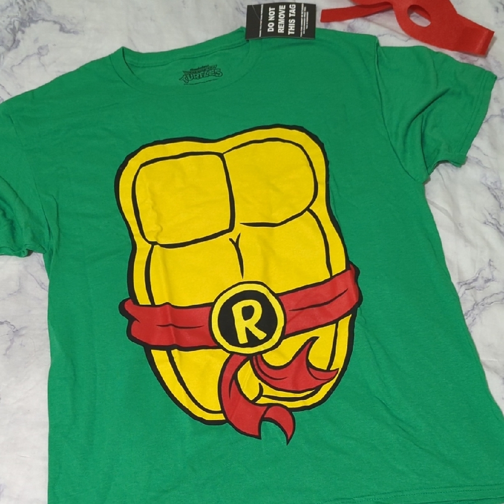 MAD Engine Green Ninja Turtle T-Shirt with Red and Yellow Accents